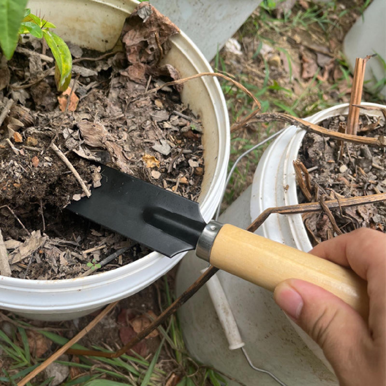 Gardening Tools Wooden - Kleines Gartenspaten-Grabwerkzeug mit Holzgriff, multifunktionales Gartengerät,