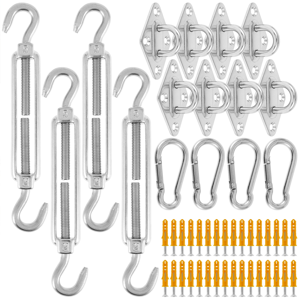 Gardening Tools Kit For Home Garden - Sonnensegel aus Edelstahl, Installationsbefestigungsset, robustes Campingzelt-Hardware-Set