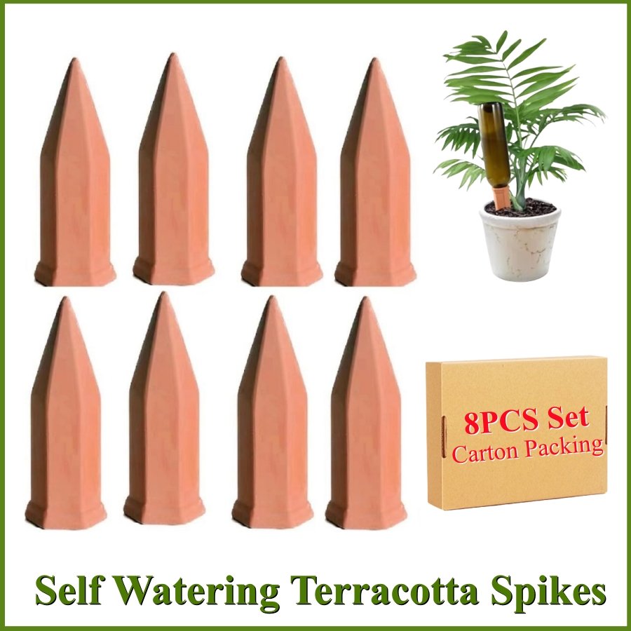 Gardening Tools Kit For Home Garden - 8-teilige selbstbewässernde Terrakotta-Spikes, automatisches Bewässerungsgerät für