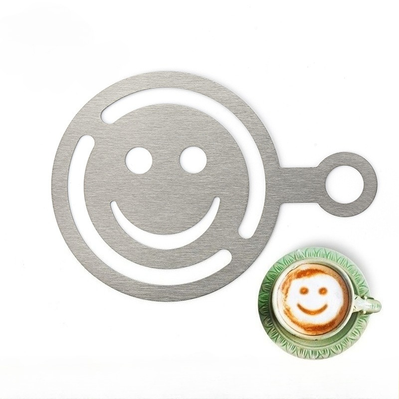 Gardening Tools Store - Edelstahl-Latte-Art-Schablone, Brotstreupulver, Sprühblumenform, Kaffeehaus-Latte-Art-Werkzeugset