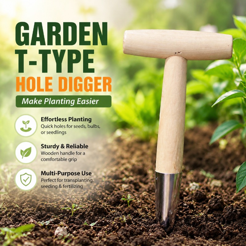 T-förmiger Holzgriff Garten-Pf – Gardening Tools Wooden Bewertung und Preis