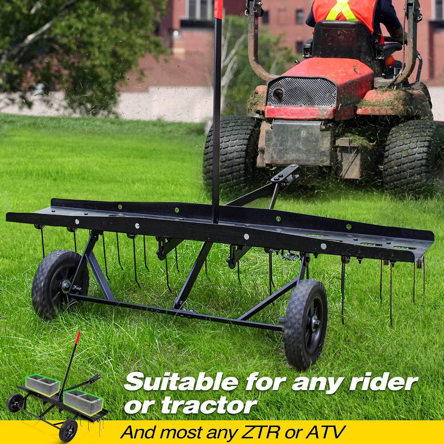 Anhängbare Rasenbelüfter-Bürst – Gardening Tools Equipment Bewertung und Preis