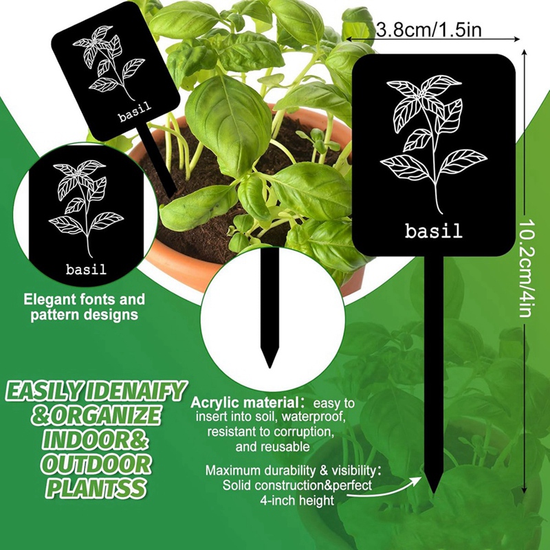 24 Stück Acryl-Pflanzenetikett – Gardening Tools Names Bewertung und Preis